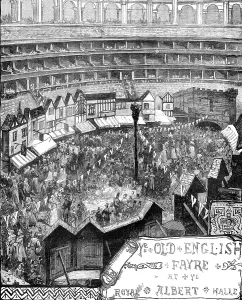Albert Hall Prints: Ye Old English Fayre at ye Royal Albert Halle, 1881. Creator: Unknown