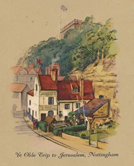 Nottinghamshire Prints: Ye Olde Trip to Jerusalem, Nottingham, 1939