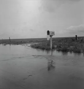 Mailbox Prints: This year (1937) there are floods and heavy rains in the Dust Bowl