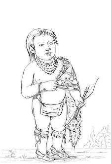 Six year old Native American chief, 1841. Artist: Myers and Co