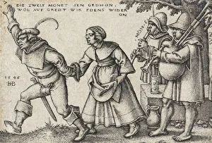Bagpipe Prints: The Year's End, 1546. Creator: Sebald Beham