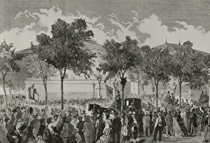 Ten Year's War: return of Catalan volunteers, Barcelona, Catalonia, 1878. Creator: Bernardo Rico.<br> Ten Year's War: return of Catalan volunteers, Barcelona, Catalonia, 1878