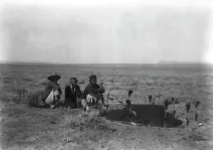 Sweat Lodge Prints: Yeibichai sweat-Navaho, c1905. Creator: Edward Sheriff Curtis