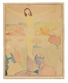 The Yellow Christ (recto), Female Bather Wading through a Brook, c. 1889 The Yellow Christ (recto), Female Bather Wading through a Brook, c. 1889