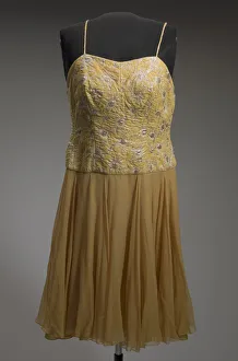 Yellow cocktail dress designed by Don Loper and worn by Ella Fitzgerald, 1950s
