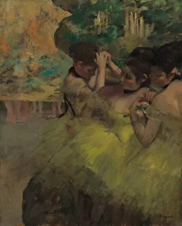 Ballet Dancer Collection: Yellow Dancers (In the Wings), 1874 / 76. Creator: Edgar Degas