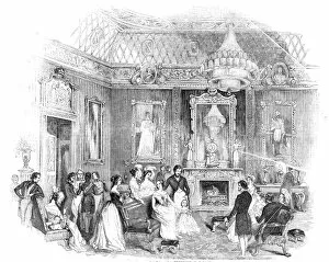 Chandeliers Gallery: The Yellow Drawing-Room, Buckingham Palace, 1844. Creator: Unknown