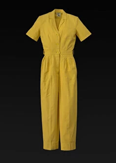 Label Gallery: Yellow jumpsuit designed by Willi Smith, 1969-1987. Creator: Willi Smith