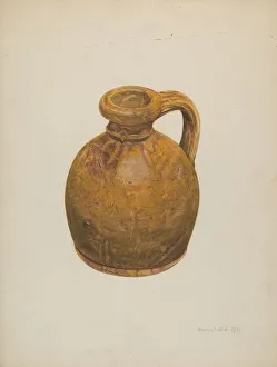 Stroh Prints: Yellow Stoneware Jug, 1941. Creator: Herman O. Stroh