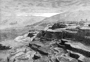Volcanic Prints: The Yellowstone Lake Region of North America: Mammoth Hot Springs on Gardiner's River