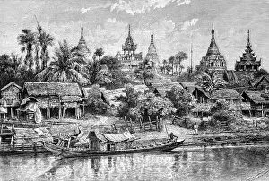 Burmah Myanmar Gallery: Yenan Gyong, Myanmar, 1895.Artist: Bertrand