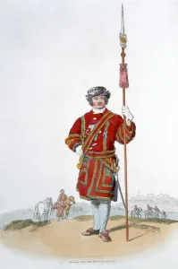 Yeoman of the Kings Guard, 1805. Artist: William Henry Pyne