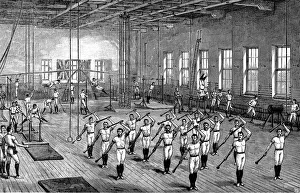Apparatus Prints: YMCA gymnasium, Longacre, London, c1888