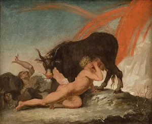 Abildgaard Nicolai Abraham Prints: Ymir Suckling the Cow Audhumla;Ymer Sucking the Cow odhumbla