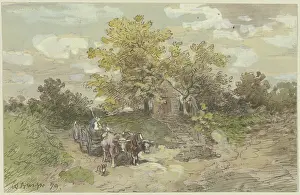Oxen Prints: Yoke of Oxen, 1879. Creator: Anton Burger