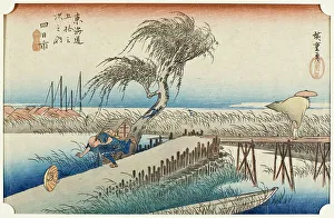 Windswept Prints: Yokkaichi, 1833. Creator: Ando Hiroshige