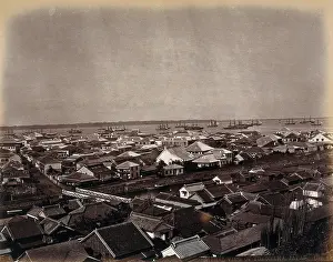 Yokohama Prints: Yokohama, Japan: panoramic view of the native and European residences in Yokohama town