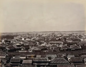 Yokohama Prints: Yokohama, Japan: panoramic view of Yokohama town