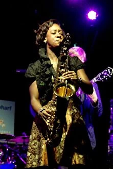 Saxophonist Gallery: YolanDa Brown, British saxophonist and composer, Imperial Wharf Jazz Festival, London