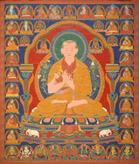 Complex Prints: Yong Zin Khon Shogpel: Seventh Abbot of Ngor Monastary, 16th century. Creator: Unknown