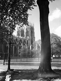York Prints: York Minster from the west, York, c1955. Creator: Arthur Charles Kirby Ware