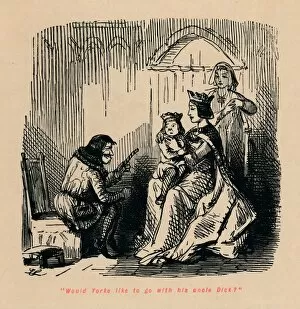 Sitting On Knee Collection: Would Yorke like to go with his uncle Dick?, . Artist: John Leech