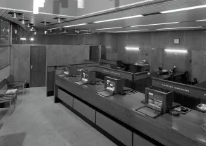 Yorkshire Bank interior, Mexborough, South Yorkshire, 1970. Artist: Michael Walters