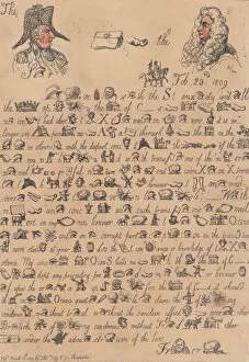 Love Letter Collection: Yorkshire Hieroglyphics, Plate 3, March 13, 1809. March 13, 1809