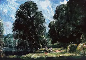 1928 Prints: A Yorkshire River-Summer, Possibly 1928. Creator: David Thomson Muirhead