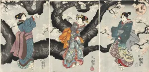 Yoru no sakura (Cherry Blossoms at Night), c1846