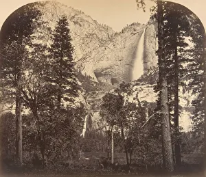 High Prints: Yosemite Fall. Down the Valley. 2637 Ft. 1861. Creator: Carleton Emmons Watkins