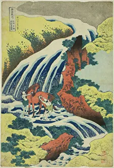 Oban Prints: Yoshitsune's Horse-washing Falls at Yoshino in Yamato Province (Washu Yoshino Yoshitsun)