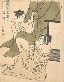 Chokyosai Eiri Gallery: A Yoshiwara Analogue of the Story of Koko (Huang Xiang) one of the Twenty-four Paragon