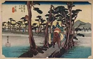 Cecil Reginald Gallery: Yoshiwara: Mount Fuji on the Left, 1833-1834, (1930). Creator: Ando Hiroshige