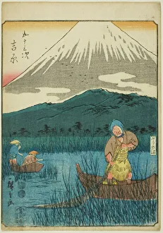 Yoshiwara, from the series Fifty-three Stations [of the Tokaido] (Gojusan tsugi), also... 1852. Creator: Ando Hiroshige. Yoshiwara, from the series Fifty-three Stations [of the Tokaido] (Gojusan tsugi), also... 1852