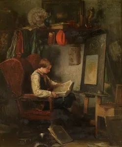 Shelf Prints: Young Artist in a Studio, 1851. Creator: Ferdinand De Braekeleer II