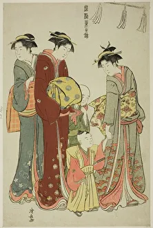 Kiyonaga Torii Prints: Young Boy Wearing Hakama for the First Time