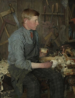 Break Prints: The young Carpenter, 1886. Creator: Fredrik Kolsto