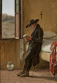Dane Collection: Young Clergyman Reading, 1836. Creator: Martinus Rorbye