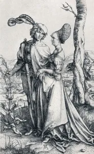 Unaware Prints: Young Couple Threatened by Death` (or `The Promenade )