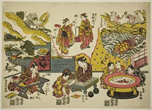Turtle Prints: Three Young Dreamers, c. 1760. Creator: Torii Kiyohiro