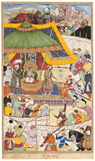 The Young Emperor Akbar Arrests the Insolent Shah Abu'l-Maali, page from a