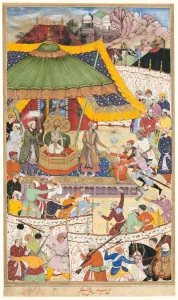 Shah Prints: The Young Emperor Akbar Arrests the Insolent Shah Abu l-Maali, page from a