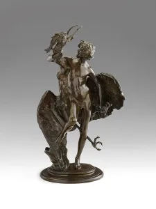 Wading Bird Prints: Young Faun with Heron, 1889-1890. Creators: Frederick William MacMonnies, E Gruet