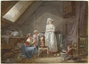 Young French Marquise in Exile in Lausanne, 1789. Creator: Jean-Baptiste Mallet
