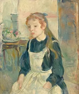 Berthe Marie Pauline Gallery: Young Girl with an Apron, 1891. Creator: Berthe Morisot