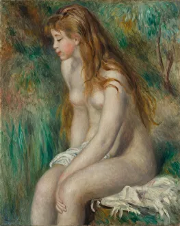Renoir Prints: Young Girl Bathing, 1892. Creator: Pierre-Auguste Renoir