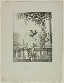 Denon Dominique Vivant Baron Prints: Young Girl with Bird, c. 1820. Creator: Vivant Denon
