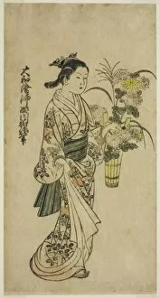 Flower Arrangement Gallery: Young Girl Carrying a Flower Arrangement, first half of 18th century