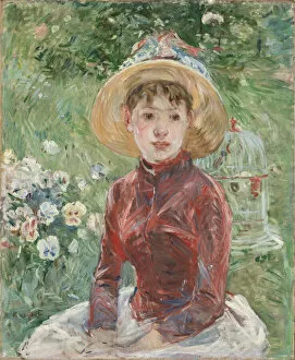 Berthe 1841 1895 Gallery: Young Girl on the Grass, the Red Bodice (Mademoiselle Isabelle Lambert), 1885